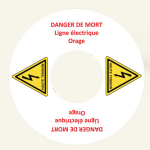sticker rond Danger de mort
